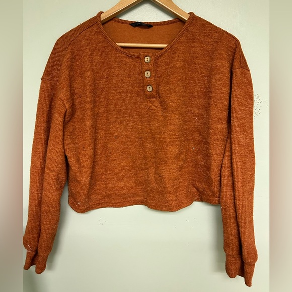 SHEIN Sweaters - Crop Burnt Orange Sweater